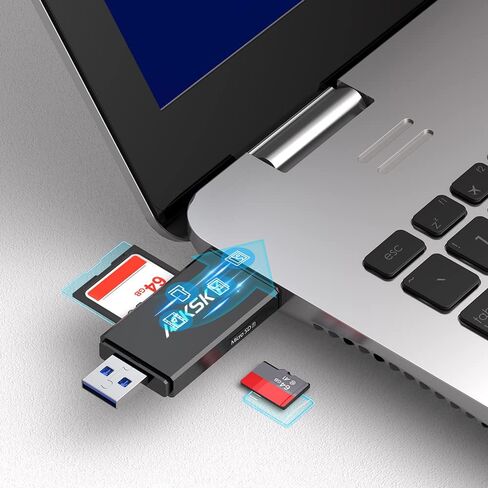 USB C SD Card Reader & USB 3.0 Micro SD Adapter, High-Speed Memory Card Reader for SD/Micro SD/SDHC/SDXC/MMC, Type-C SD Card Reader Compatible with MacBook/PC/Android/Camera/Laptop in Saudi Arabia