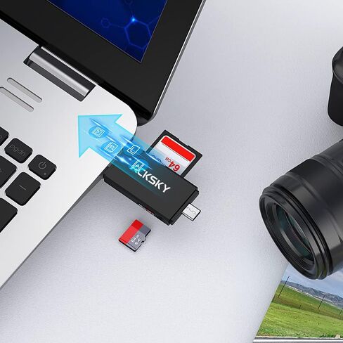 USB C SD Card Reader & USB 3.0 Micro SD Adapter, High-Speed Memory Card Reader for SD/Micro SD/SDHC/SDXC/MMC, Type-C SD Card Reader Compatible with MacBook/PC/Android/Camera/Laptop in Saudi Arabia