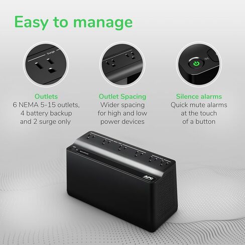 APC UPS Battery Backup Surge Protector, 425VA Backup Battery Power Supply, BE425M & UPS Battery Replacement, APCRBC110, for APC UPS Models BE550G, BE550MC in Saudi Arabia