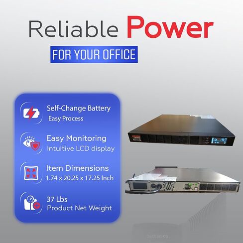 Orion 1000VA/900W Line Interactive UPS, 1U Rackmount, TAA Compliant, 8 Outlets, True Sine Wave, AVR in Saudi Arabia