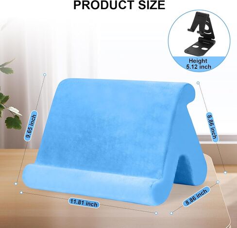 Universal Multi-Angle Tablet Stand Holder-Soft Pad Stand with black phone holder for Lap,Knee,Sofa and Bed,Compatible with iPad Pro 9.7,10.5,12.9 Air Mini 4 3,Kindle,Galaxy Tab,E-Reader (Pink) in Saudi Arabia