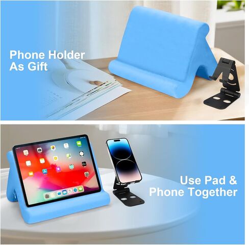 Universal Multi-Angle Tablet Stand Holder-Soft Pad Stand with black phone holder for Lap,Knee,Sofa and Bed,Compatible with iPad Pro 9.7,10.5,12.9 Air Mini 4 3,Kindle,Galaxy Tab,E-Reader (Pink) in Saudi Arabia