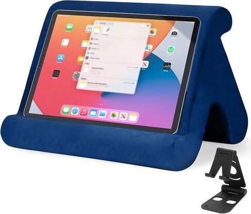 Universal Multi-Angle Tablet Stand Holder-Soft Pad Stand with black phone holder for Lap,Knee,Sofa and Bed,Compatible with iPad Pro 9.7,10.5,12.9 Air Mini 4 3,Kindle,Galaxy Tab,E-Reader (Pink) in Saudi Arabia