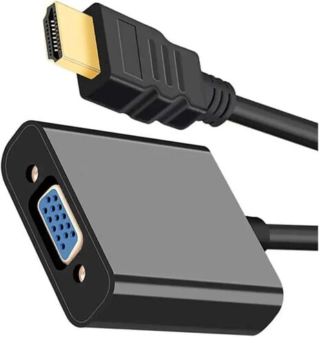 HDMI-متوافق مع سلك محول V/GA ​​فيديو عالي الدقة يدعم تحويل 1080P مناسب لجهاز عرض تلفزيون الكمبيوتر بدون (أبيض) in Saudi Arabia