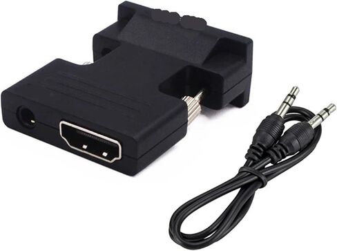 HDMI-Compatible to V/GA Converter with 3.5mm Cord for PC TV M>oni>tor Projector Full HD 1080P Female to Male Adapter in Saudi Arabia