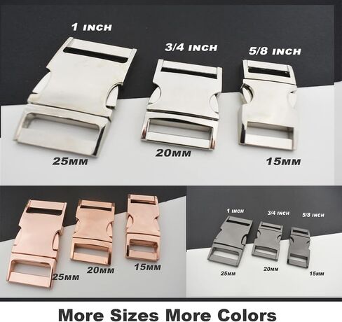 Bytiyar Buckle 6 pcs 1 inch(25mm) Quick Side Release Clips Metal Buckles for Straps Webbing Paracord Bracelet Dog Collar Backpack Belt, Gun Black in Kuwait
