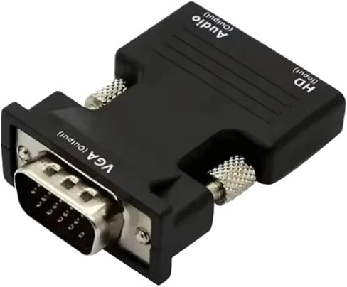 HDMI Female to V/GA Male Converter with 3 5mm Suitable Projectors High Definition Computer Monitors Set Top Box Connectors(White) in Saudi Arabia