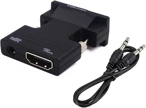 HDMI-متوافق أنثى إلى V/GA ​​ذكر محول 3.5 مللي متر سلك محول 1080P FHD إخراج الفيديو للكمبيوتر TV M>oni>tor العارض in Saudi Arabia