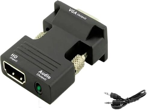 HDMI-متوافق أنثى إلى V/GA ​​ذكر محول 3.5 مللي متر سلك محول 1080P FHD إخراج الفيديو للكمبيوتر TV M>oni>tor العارض in Saudi Arabia