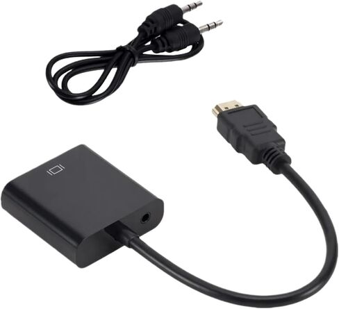 HD 1080P HDMI to V/GA Converter Cord with Power Supply Male to Female Adapter for P;S/4 TV Box Laptops(Black No Cable) in Saudi Arabia