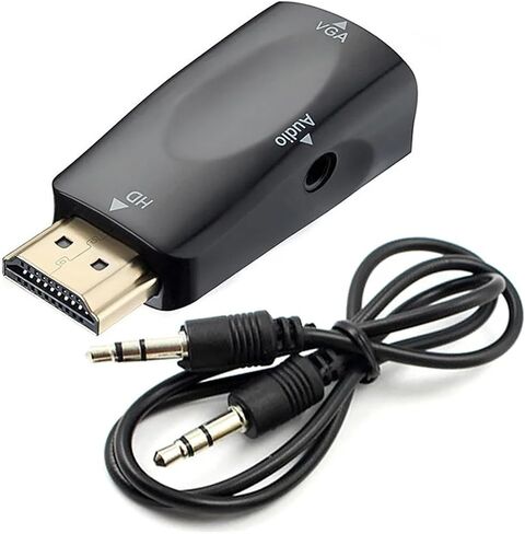 HDMI-متوافق ذكر إلى V/GA ​​أنثى محول HD 1080P سلك محول للكمبيوتر صندوق التلفزيون جهاز عرض الكمبيوتر (أبيض-لا كابل) in Saudi Arabia