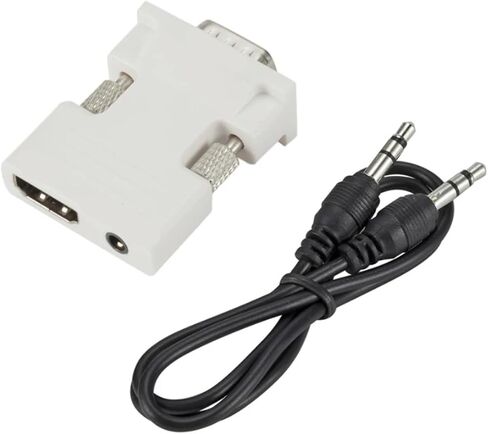HDMI-Compatible to V/GA Converter with 3.5mm Cord 1080P HDMI to Video Adapter for PC TV M>oni>tor Projector(White) in Saudi Arabia