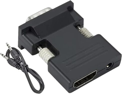 HDMI-Compatible to V/GA Converter with 3.5mm Cord 1080P HDMI to Video Adapter for PC TV M>oni>tor Projector(White) in Saudi Arabia