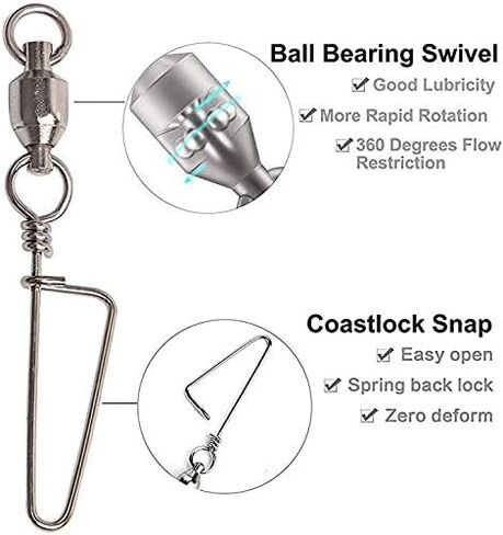 محمل كروي لصيد السمك عالي القوة مزود بحلقة ملحومة بمشبك ساحلي ومعيار المياه المالحة عالي القوة 100% من النحاس والفولاذ المقاوم للصدأ in Kuwait