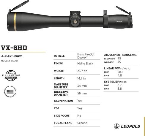 يوبولد VX-6HD 4-24x52mm Riflescope in Saudi Arabia