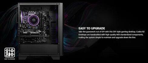 msi Codex R2 AI سطح المكتب الثاني للألعاب Intel 20-core Ultra 7 265 32GB RAM 2TB SSD GeForce RTX 5060 DLSS4 (ما يصل إلى 614 AI Tops) DisplayPort 5G Ethernet 80+ Gold PSU Wi-Fi6E Win11 ICP Hub in Saudi Arabia