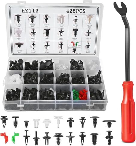 DNA MOTORING 200pcs Car Push Retainer Clips Bumper Clips, Universal Sizes Plastic Push Panel Fender Clip, Bumper Fender Rivets, TOOLS-00737 in Saudi Arabia