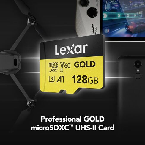 Lexar 128GB 2000x SDXC & 128GB Gold Micro SDXC UHS-II Memory Cards in Saudi Arabia