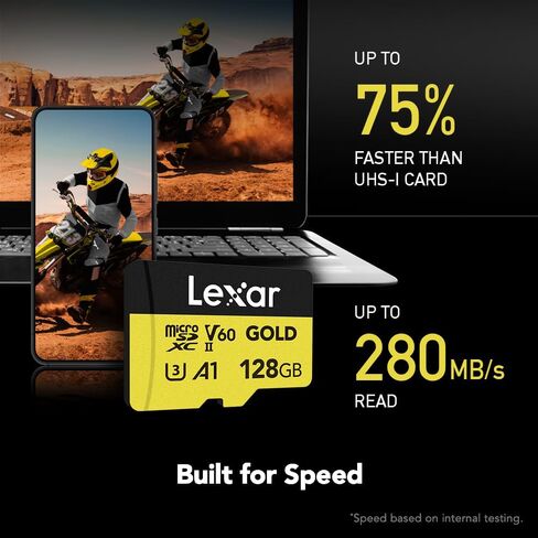 Lexar 128GB 2000x SDXC & 128GB Gold Micro SDXC UHS-II Memory Cards in Saudi Arabia