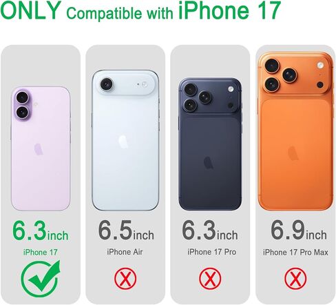 جراب مصمم لهاتف iPhone 17 مغناطيسي لامع، متوافق مع الشحن اللاسلكي، غطاء خلفي لامع مضاد للخدش ومقاوم للصدمات للنساء in Kuwait