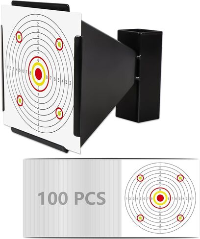 هدف مصيدة الحبيبات Highwild مع 100 قطعة من الأهداف الورقية مقاس 5.5 بوصة × 5.5 بوصة لـ Airsoft وBB Gun وAirgun - مثبتة على الحائط in Saudi Arabia