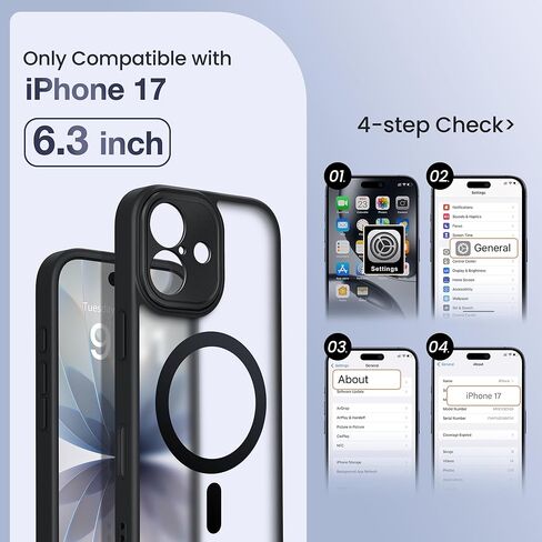 حافظة GolbinBox لهاتف iPhone 15 Pro، متوافقة مع Magsafe، حامل مدمج غير مرئي، حماية من الدرجة العسكرية، حافظة هاتف واقية مقاومة للصدمات وخلفية صلبة شفافة غير لامعة مضادة للخدش، أسود in Kuwait