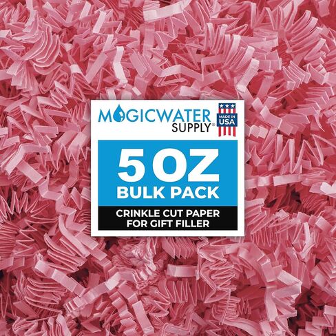 MagicWater Supply Crinkle Cut Paper Shred Filler (4 oz) for Gift Wrapping & Basket Filling - Light Pink for Birthday in Saudi Arabia