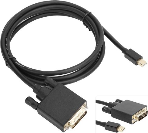كابل SUNGOOYUE Mini DisplayPort إلى DVI، غطاء ABS أسود، دعم دقة 4K 1080P، موصل مطلي بالذهب مع رقائق منسوجة، متوافق مع أجهزة الكمبيوتر والشاشات (1.8 متر) in Saudi Arabia