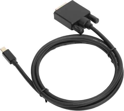 كابل SUNGOOYUE Mini DisplayPort إلى DVI، غطاء ABS أسود، دعم دقة 4K 1080P، موصل مطلي بالذهب مع رقائق منسوجة، متوافق مع أجهزة الكمبيوتر والشاشات (1.8 متر) in Saudi Arabia