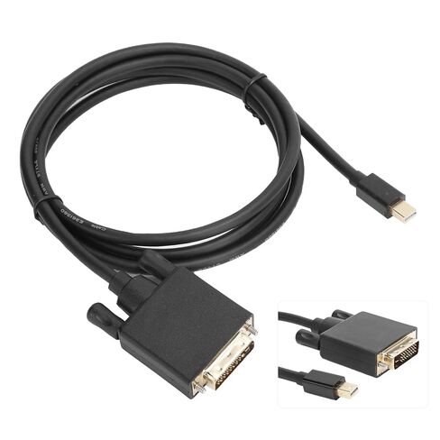 كابل SUNGOOYUE Mini DisplayPort إلى DVI، غطاء ABS أسود، دعم دقة 4K 1080P، موصل مطلي بالذهب مع رقائق منسوجة، متوافق مع أجهزة الكمبيوتر والشاشات (1.8 متر) in Kuwait