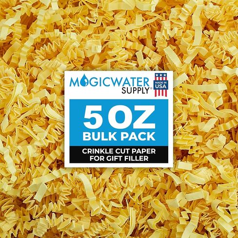 MagicWater Supply Crinkle Cut Paper Shred Filler (4 oz) for Gift Wrapping & Basket Filling, For Birthday - Light Ivory in Saudi Arabia