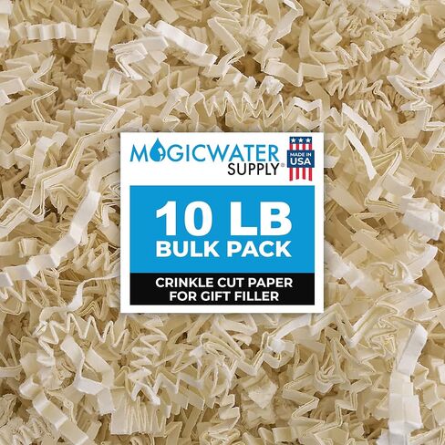 حشو أجاد الورق من MagicWater Supply (4 أونصة) لتغليف الهدايا وحشو السلة، لعيد الميلاد - عاجي فاتح in Kuwait