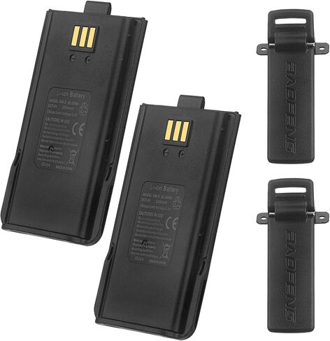 BaoFeng dm-1801 Original Battery,7.4V 2200mAh BF-H6 Replacement Battery for DM-1801 DR-1801 GA-510 GD-77 GD-77S GA-510 Two Way Radio，DM-8 Li-ion (2 Pack+Back Clip) in Saudi Arabia
