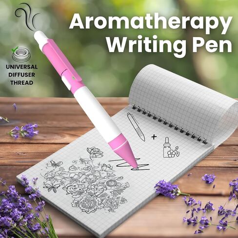 Aromatherapy Writing Pen Battery with Real Ink Tip and Hidden Diffuser Port, Soft Touch Ballpoint for Note Taking, Signature, and On-The-Go Relaxation, Rechargeable Wellness Gift for Office or Travel in Saudi Arabia