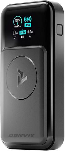 DENVIX PowerX Power Bank 1.1، 250W 4-in-1 25,000mAh شاحن محمول للكمبيوتر المحمول (91.25Wh) مع شحن لاسلكي مغناطيسي لأجهزة iPhone وSamsung وMacBook وDJI وAirPods والمزيد in Kuwait