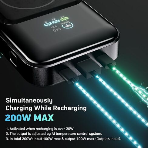 DENVIX PowerX Power Bank 1.1، 250W 4-in-1 25,000mAh شاحن محمول للكمبيوتر المحمول (91.25Wh) مع شحن لاسلكي مغناطيسي لأجهزة iPhone وSamsung وMacBook وDJI وAirPods والمزيد in Kuwait