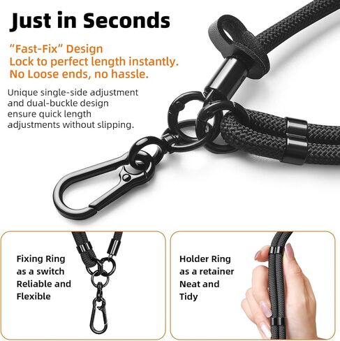Phone Lanyard,Neck&Crossbody Strap,Anti-Theft Enhanced for iPhone/Android,Upgraded Fast-Fix Design,Travel & Everyday Use in Saudi Arabia