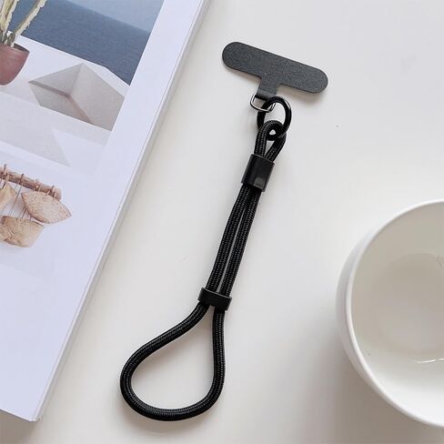 [Universal 360° Rotating Phone Holder] Adjustable Nylon Lanyard & Wrist Strap, 360° Rotating Clip, Anti-Theft Mobile Phone Holder, Universal Compatibility, with Easy Carry for Men and Women Black in Saudi Arabia