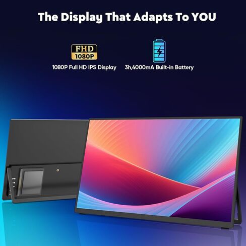 شاشة ZSCMALLS بطارية لاسلكية محمولة، 8000 مللي أمبير في الساعة 15.6 بوصة 1080 بكسل IPS USB-C/HDMI شاشة ثانية، مكبرات صوت مدمجة، تدعم AirPlay/Miracast لأجهزة الكمبيوتر المحمول/الهاتف/الكمبيوتر اللوحي/التبديل/Xbox in Kuwait