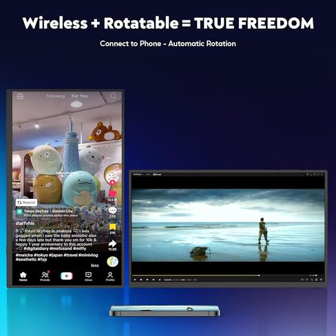شاشة ZSCMALLS بطارية لاسلكية محمولة، 8000 مللي أمبير في الساعة 15.6 بوصة 1080 بكسل IPS USB-C/HDMI شاشة ثانية، مكبرات صوت مدمجة، تدعم AirPlay/Miracast لأجهزة الكمبيوتر المحمول/الهاتف/الكمبيوتر اللوحي/التبديل/Xbox in Kuwait