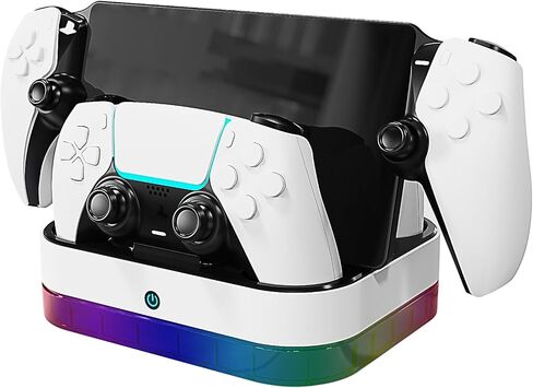 Generic Charging Station for PS5 Portal Game Console/Controller, Replacement Controller Charger Station with RGB Lights Charging Base Gamepad Charger in Saudi Arabia