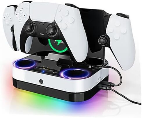 Generic Charging Station for PS5 Portal Game Console/Controller, Replacement Controller Charger Station with RGB Lights Charging Base Gamepad Charger in Saudi Arabia