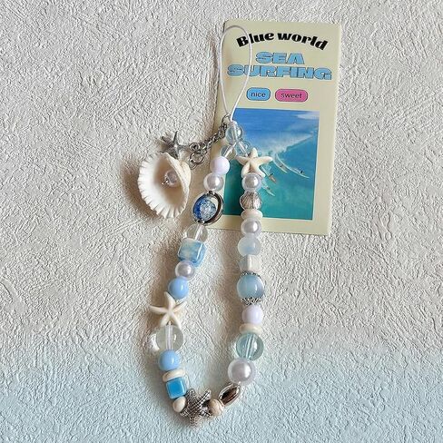 VICKYPOP Cute Shell Cell Phone Lanyard Strap Charms - Handmade Starfish Phone Charms for Women in Saudi Arabia