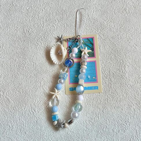 VICKYPOP Cute Shell Cell Phone Lanyard Strap Charms - Handmade Starfish Phone Charms for Women in Saudi Arabia