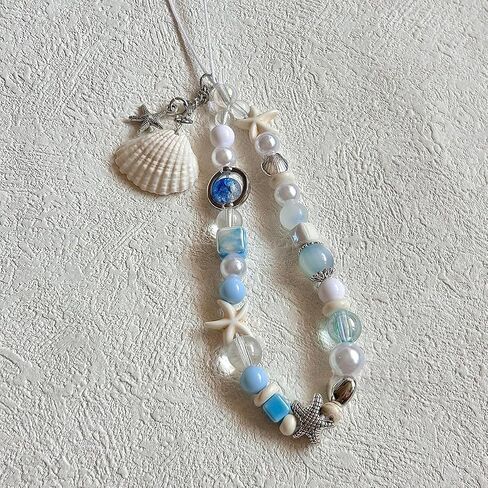 VICKYPOP Cute Shell Cell Phone Lanyard Strap Charms - Handmade Starfish Phone Charms for Women in Saudi Arabia