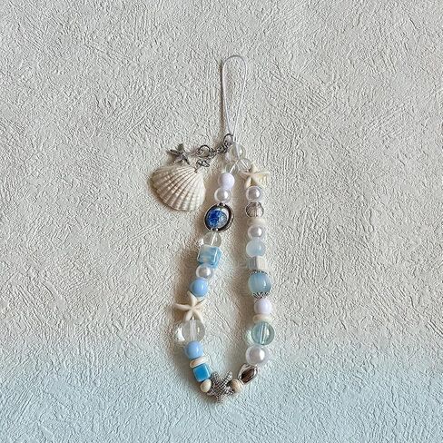 VICKYPOP Cute Shell Cell Phone Lanyard Strap Charms - Handmade Starfish Phone Charms for Women in Saudi Arabia