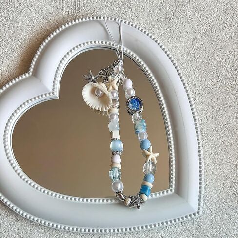 VICKYPOP Cute Shell Cell Phone Lanyard Strap Charms - Handmade Starfish Phone Charms for Women in Saudi Arabia