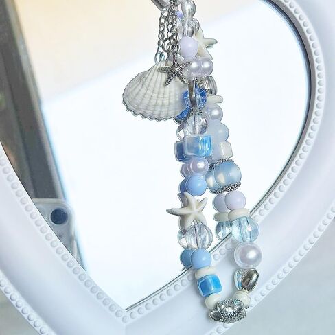 VICKYPOP Cute Shell Cell Phone Lanyard Strap Charms - Handmade Starfish Phone Charms for Women in Saudi Arabia