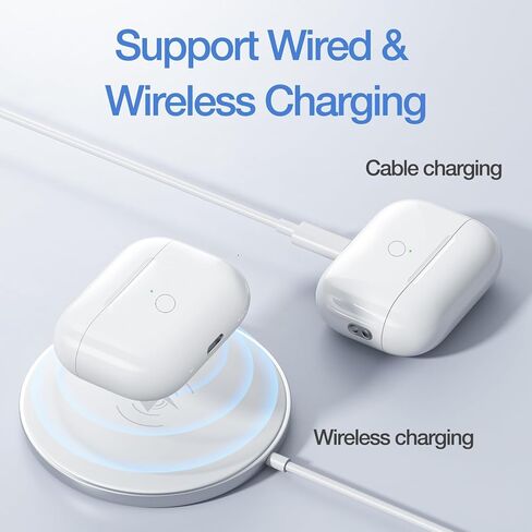 Wireless Charging Case Compatible with Air Pods Pro 1st and 2nd Generation, Charging Case Replacement with Bluetooth Pairing Sync Button (to Lightning) in Saudi Arabia