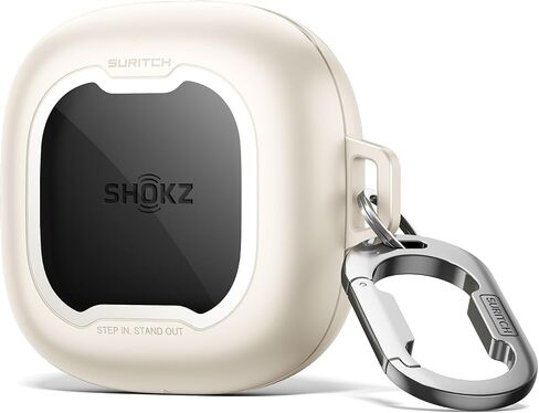 SURITCH for SHOKZ New OpenFit 2 Case Cover, Magnetic Locking Cases for SHOKZ OpenFit 2 Open-Ear Headphones, Shockproof Bumper Protective Covers with Carabiner & Keyring & Cleaner Kit, Black in Saudi Arabia